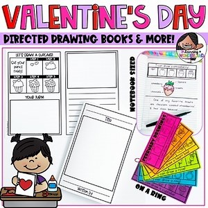 Valentine's Day Directed Drawing Books & More! | English & Spanish