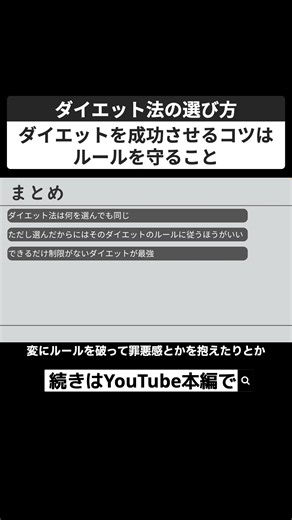 The key to a successful diet is to follow the rules