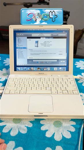 We brought in an Apple iBook to the studio for The Verge’s 2004 Week. What can you do with a 800 MHz PowerPC G4 processor and 256 MB of RAM? #apple #laptop #retrotech #y2k #2000s | The Verge