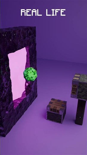 MINECRAFT vs REAL EMERALD🟩🟩🟩#blender3d #3dart #3danimation #minecraft