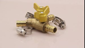 Beduan 3 Way Shut Off Ball Valve, 1/4" Hose Barb 2 Switch Brass Y Shaped Valve for Air Water Fuel Gas