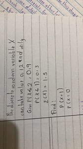 The discrete random variable X can take values 0, 1, and 2 only... | Filo