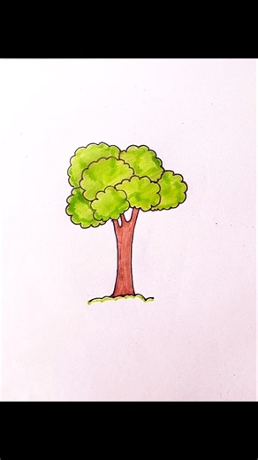 Easy tree 🎄 drawing with color #shorts #short #ytshorts #shortsfeed #shortsviral #art