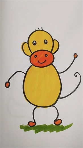 Monkey 🐒 drawing step by step #art #drawings #trending #viral