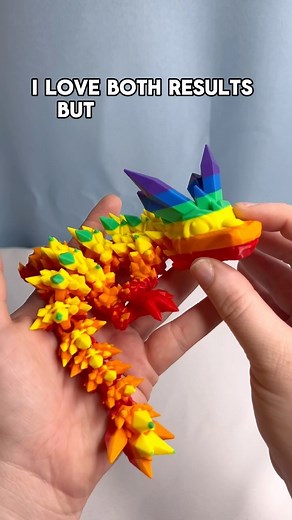 Silver on Instagram: "I LOVE rainbow dragons, I’ve made tons of them using rainbow gradient filament. But I wanted to try out something new. And I love how these guys turned out! Im on a pride dragon kick, so stay tuned for more rainbows and other flags 👀 Model by @cinderwing3d find it on @thangs3d and use code CRESTIE so they know I sent you ;) Tags: #pride #pridemonth #lgbtpride #dragon #dragonart #3dprinting #3dprinteddragon #articulateddragon #rainbow #rainbowdragon #🏳️‍🌈 #gaypride #flexi