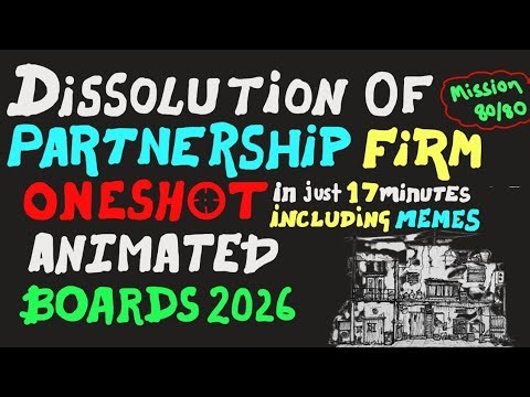 Dissolution of Partnership Firm class 12 Accounts Oneshot || Animated || Boards 2026
