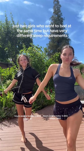 Sisters Comparing Sleep Patterns and Steps Taken