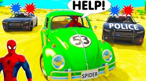 Police Cars race with Spiderman Cars Cartoon for Kids and sings the Nursery Rhymes songs #spiderman | Funny Cartoon