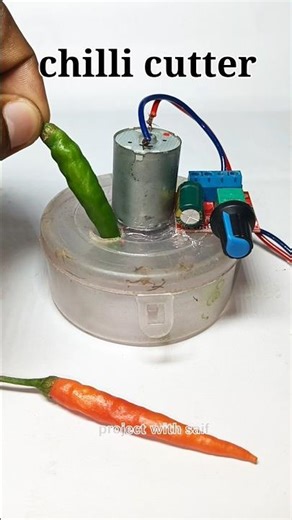 Portable chilli cutter machine diy homemade #dcmotor #sawblade #youtubeshorts #tech