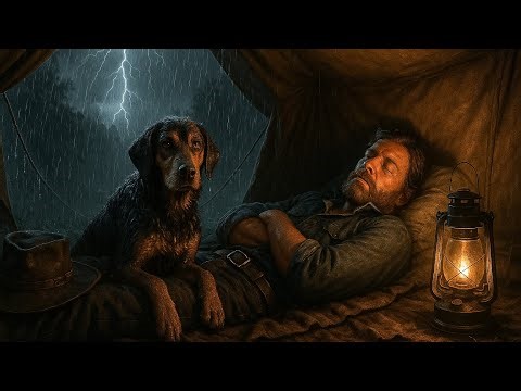 Arthur & His Dog Sleeping Safely in a Tent During a Heavy Thunderstorm | 8H RDR2 ASMR