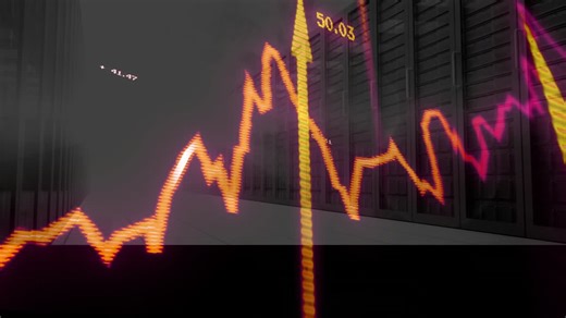 Rising financial graph animation over server racks in data center | Premium Stock Video Footage