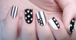 How To Make Monochrome Flag Nails