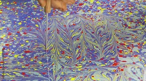 Water Painting / Water Painting Called Ebru in Turkey to a Special heavy Water, adding paints inks and the paint stays on top.