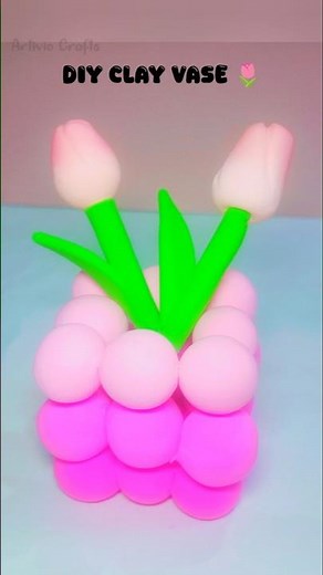 DIY Clay Vase at Home 🌿 | Easy Clay Craft Vase Tutorial #shorts