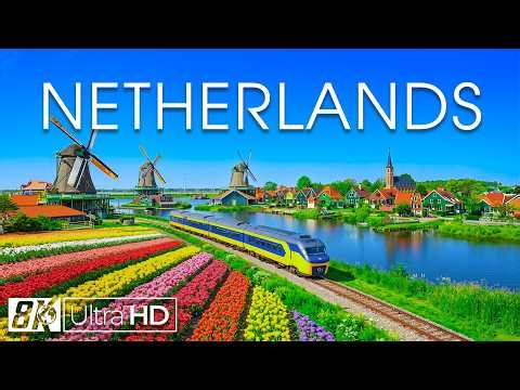 Netherlands 8K | Windmills, Tulip Fields & Serene Canals – The Beauty of Dutch Landscapes