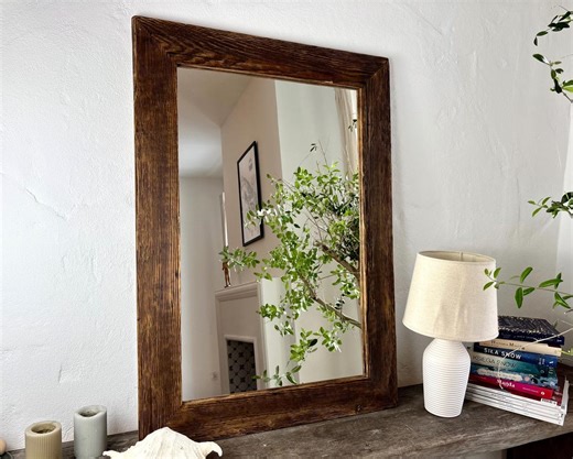 Rustic Reclaimed Wood Mirror Large Farmhouse Wall Mirror Wooden Frame Mirror Bathroom Entryway Bedroom Decor Handmade Mirror 70x100 Cm - Etsy Canada