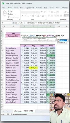 INDEX + MATCH 🔥 Excel Formula Every Pro Uses | Advanced Lookup Without VLOOKUP #exceltips #shorts