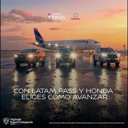 Con LATAM Pass y Honda acumula Millas LATAM Pass al avanzar hacia tu destino