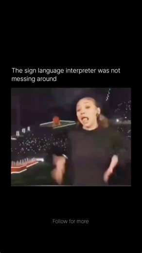celeb memes page on Instagram: "The sign language interpreter was not messing around, delivering every word with powerful precision and dramatic flair. Their expressions, sharp movements, and perfect timing turned the interpretation into a performance of its own, making the message impossible to ignore. Instead of simply translating, the interpreter amplified the energy of the moment, matching the speaker’s intensity and emotion beat for beat. It was one of those rare times when the interpreter 