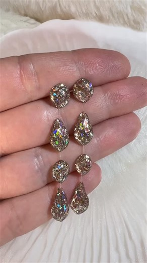 Resin Jewelry | Handmade Earring | These epoxy resin earrings on a clear cord turned out so shiny. Would you wear earrings like these? #aestheticjewelry #handmadejewelry... | Instagram