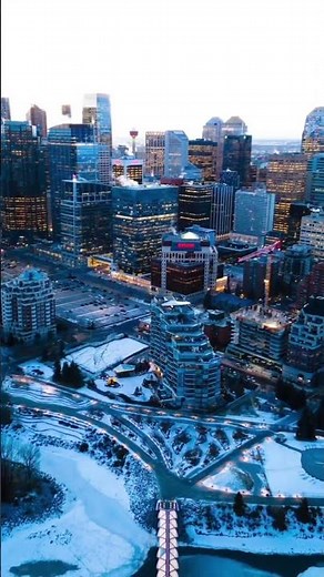 Calgary From The Sky 🇨🇦 | Peace Bridge & Calgary Tower Drone Views | Alberta Travel #travel #calgary