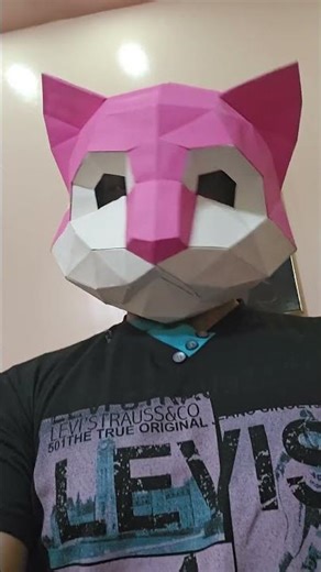low poly origami mask from paper