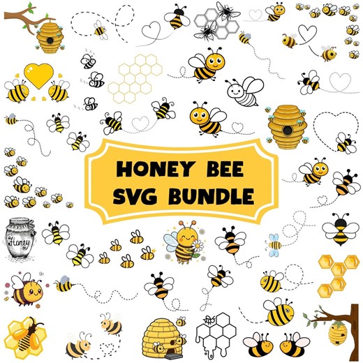 Honey Bee SVG Bundle, Honeycomb, Bee Clip Art, Digital Files(instant Download) - Etsy
