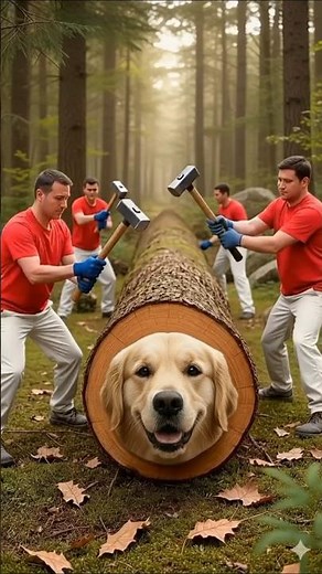 🐶 Dog Stuck in Giant Log – Incredible Rescue | Animal Shorts