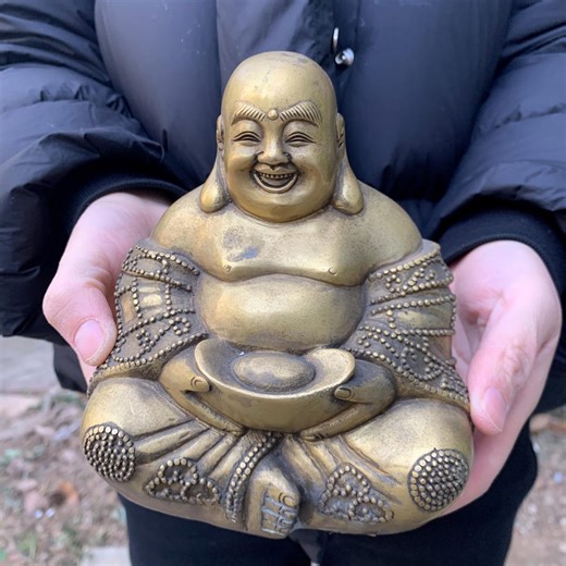 Vintage Copper Amitabha Buddha Statue Living Room Feng Shui Decor Wealth Figurine - Etsy