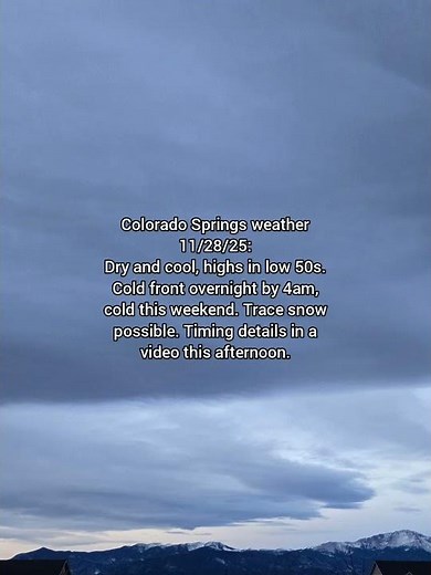 Colorado Springs weather 11/28/25 #cold