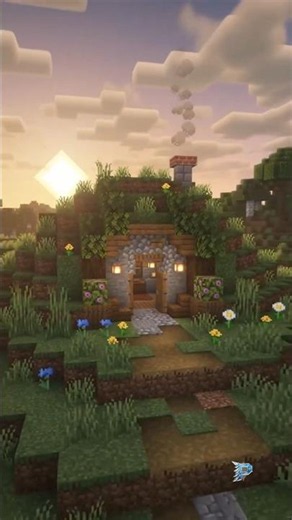 Cozy underground hobbit hole timelapse - Minecraft #minecraft #shorts