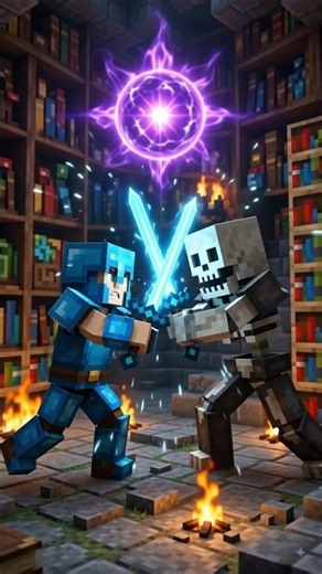 epic 7 Minecraft ✨ Battles: Save My Friends – Library Battle! #edit #optifine