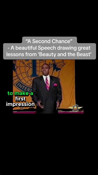 “A Second Chance”, this winning Toastmaster's beautiful speech delivered by Mark Brown in 1995, draws great lessons from ‘Beauty and the Beast’. This is worth listening to. DISCLAIMER: We don’t own any rights to the video or brands in it. This is shared for educational purposes. Credit to #ToastmastersInternational #MarkBrown #TheDUAH | Dr. Evans Duah