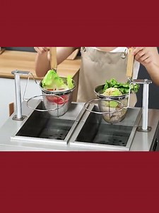 Auto-lift Commercial Pasta Cooker with Timer, Noodle Cooking Machine with 1 Drainage,Macaroni Vegetable Dumpling Cooker,Boiler For Spaghetti Ramen,Temperature Adjustable (2 holes)