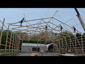AMISH ACROBATICS! Lightning FAST Truss Install TTWT Dream Shop!