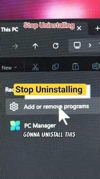 Stop Uninstalling Apps From Your Pc!