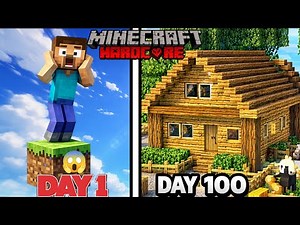 I Survived 24 HOURS on ONE BLOCK in HARDCORE Minecraft… (Hour 1–24)