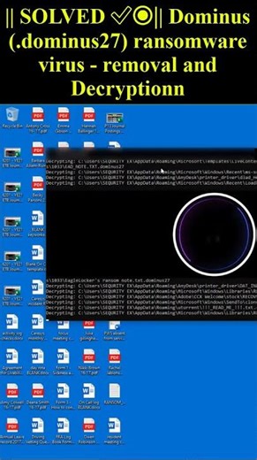 Dominus (.dominus27) ransomware virus #shorts #trending #dominus27 #Dominus