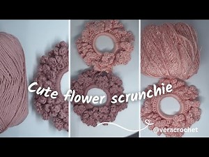 Crochet Flower Scrunchie Beginner Tutorial