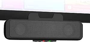 Cyber Acoustics USB Speaker Bar (CA-2890) – Stereo USB Powered Speaker, Easily Clamps to Monitor, Convenient Controls