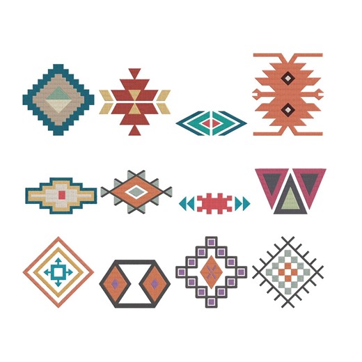 Aztec Geometric Tribal Embroidery Design Bundle, Geometric Patterns, Native Style Machine Files (instant Download) - Etsy