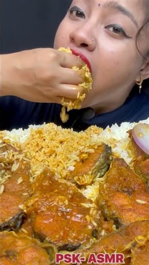 Fish Curry With Rice Mukbang😋
