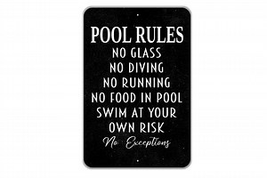 Personalized Custom Pool Rules Sign | Funny Swimming Pool Safety Decor | Metal Sign or Vinyl Sticker for Backyard Patio Deck - Etsy