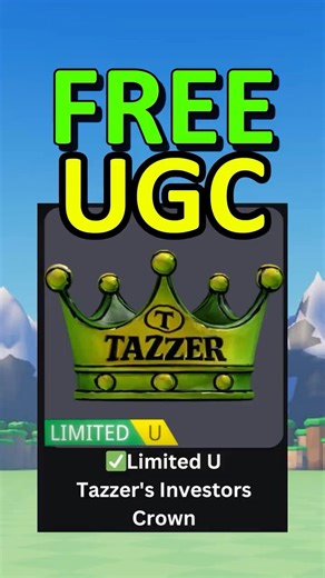 ROBLOX UGC FOR FREE (✅Limited U Tazzer Investors Crown)🤑😱 #roblox #shorts #robloxshorts