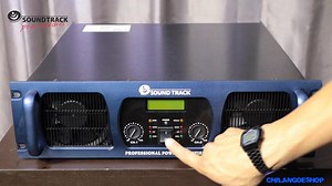 PODEROSO AMPLIFICADOR DE PODER SOUNDTRACK 4000W RMS $ 10,990 pesos IVA incluido AMPLIFICADOR DE AUDIO PROFESIONAL potencia 2400w RMS potencia : 2 x 1200w RMS 8 ohms potencia : 2 x 1900w RMS 4 ohms potencia 2 x 2400w RMS 2 ohms potencia bridged 3000w RMS 8 ohms potencia bridged 4000w RMS 4 ohms pantalla digital 2 ventiladores de doble velocidad THD noise @ 1kHz 0.35% IMD 60 Hz & 7kh 4:1 0.04% señal radio ruido 105 db filtro limitador en entrada 40 poder de salida factor de amortiguamiento 1 kHz @
