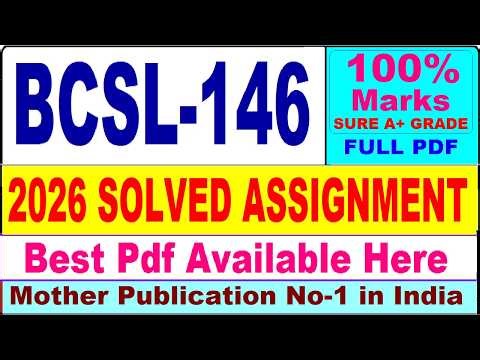 BCSL 146 solved assignment 2026 || bcsl 146 solved assignment 2026 in English || ignou bcsl146
