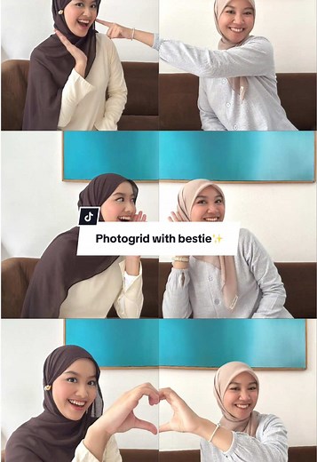 Tutorial foto gemes sama bestie bisa dipake pas hangout barengg!😍💗 yuk tag bestie kamu dan jangan lupa recreate yaa🤭🫵🏻 #photoideas #bestie #ootdhijab