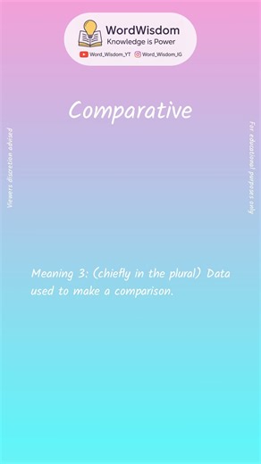 What does "Comparative" mean? | English vocabulary shorts | #comparative #wordwisdom