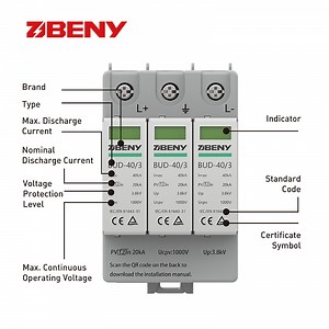 [Hot Item] Beny China DC SPD Lightning Protection System Type2 IEC 3p 1000V 40ka Surge Protection Device PV with 5 Years Warranty