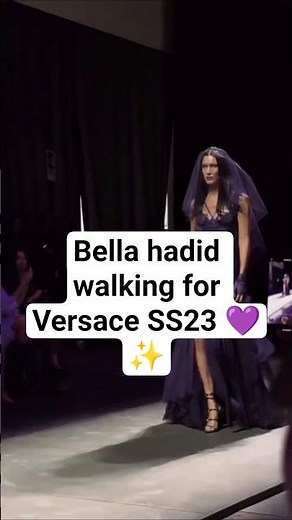Bella Hadid’s DARK GOTHIC Goddess Walk for Versace SS23 🔥 Purple Veil Magic #versacedress